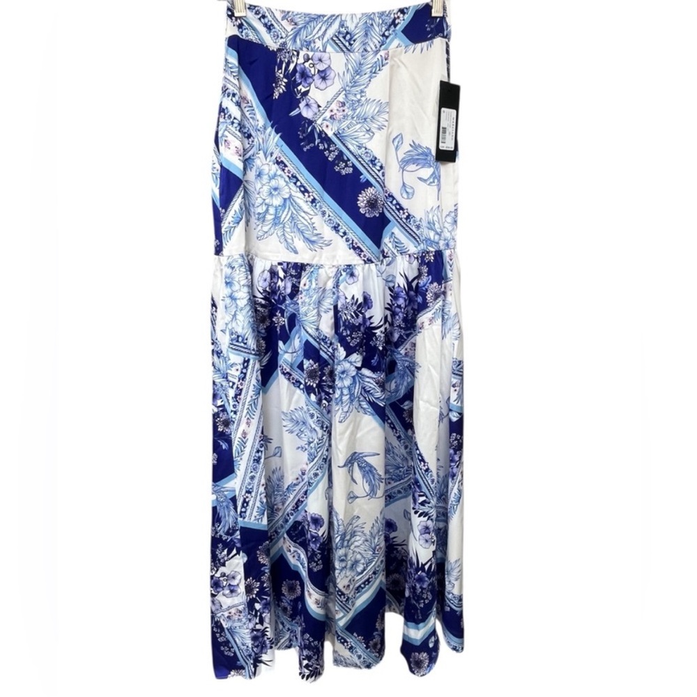Marciano Blue and White Floral Maxi Skirt